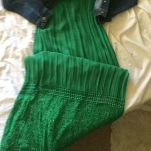 Strapless, green, maxi dress